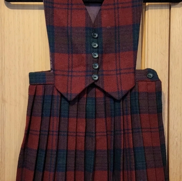 Cobra Wool Mixture Made In Ireland Tartan Plaid Pleated Girls Jumper Dress - Picture 12 of 12